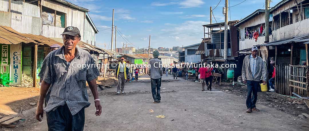 A section of Kibera in Nairobi, Kenya, the largest urban slum in Africa. Copyright © Muntaka Chasant