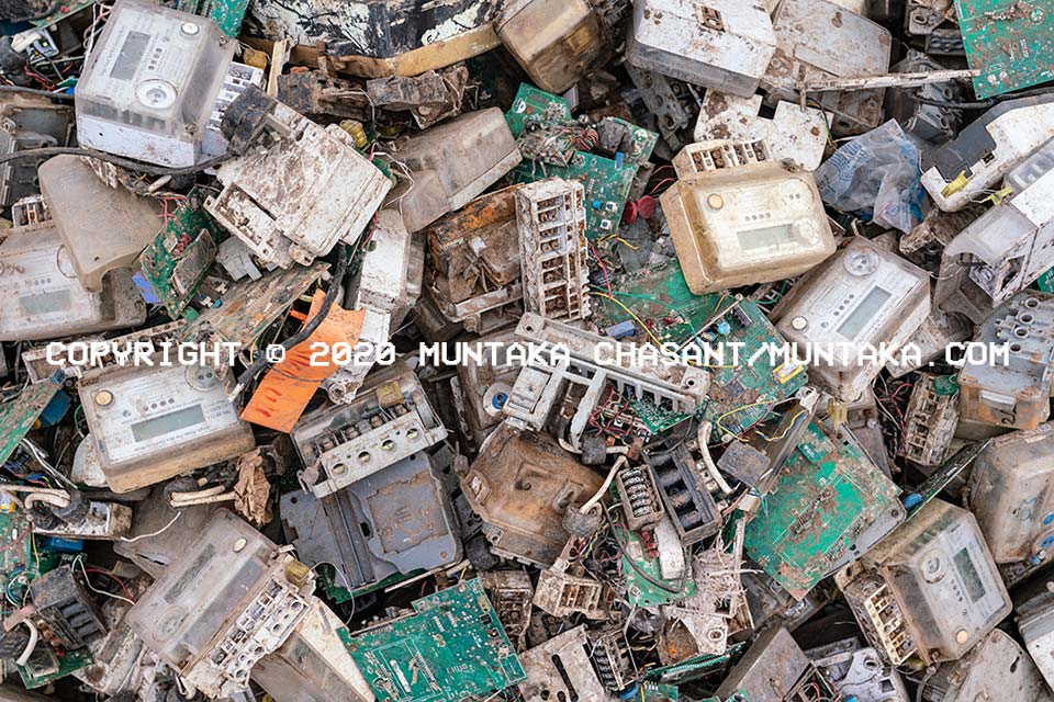 Scrap electricity meters in Ghana. Copyright © 2020 Muntaka Chasant
