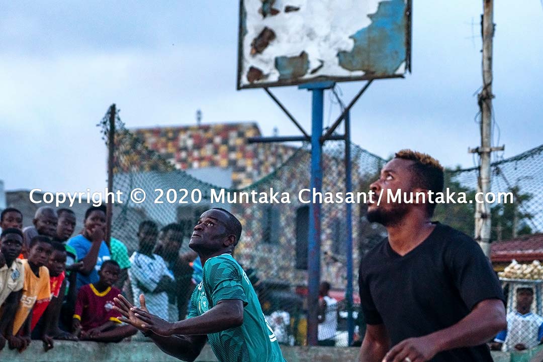 Street football: The former International Boxing Federation Welterweight champion Joseph Clottey plays street football with Jamestown residents in Accra, Ghana. Copyright © 2020 Muntaka Chasant