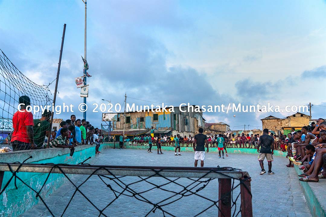 Street football in Ghana: Jamestown residents play football on concrete. Accra, Ghana. Copyright © 2020 Muntaka Chasant
