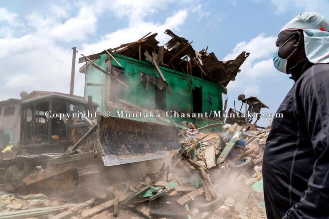 Sections of the Old Fadama are being demolished 5 weeks after the demolition of the Agbogbloshie Scrapyard. Copyright © Muntaka Chasant